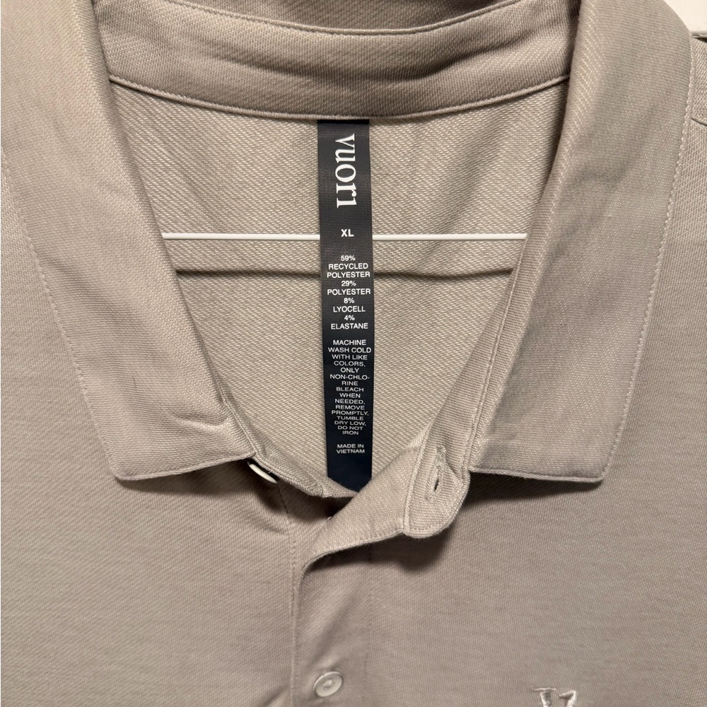 Vuori Men's Light Gray Polo Shirt